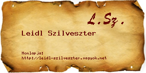 Leidl Szilveszter névjegykártya